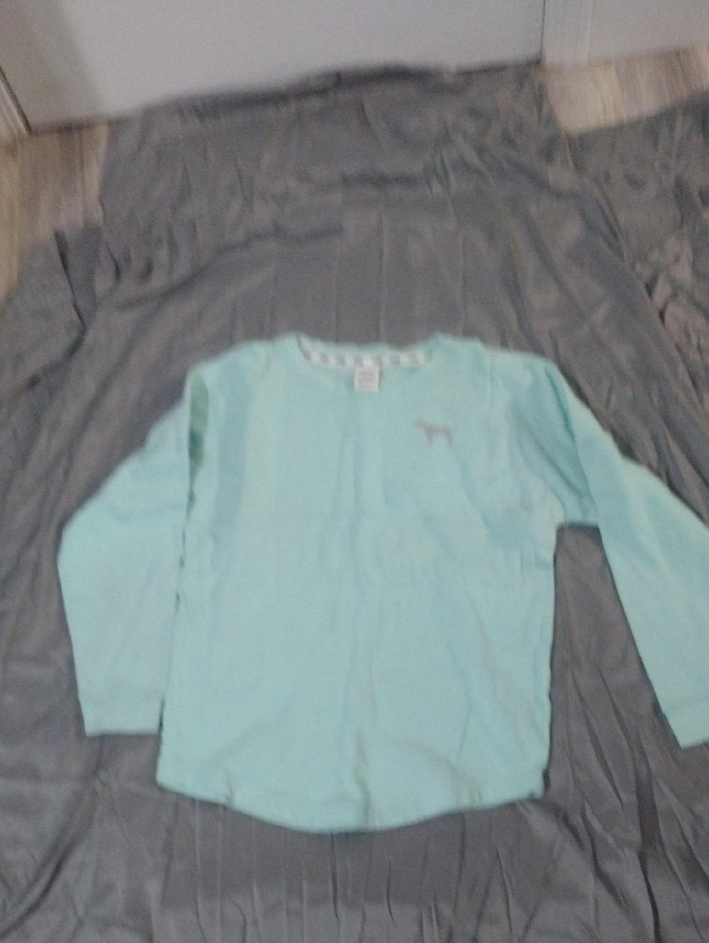 PINK Victoria's Secret Light Aqua Long Sleeve Tee